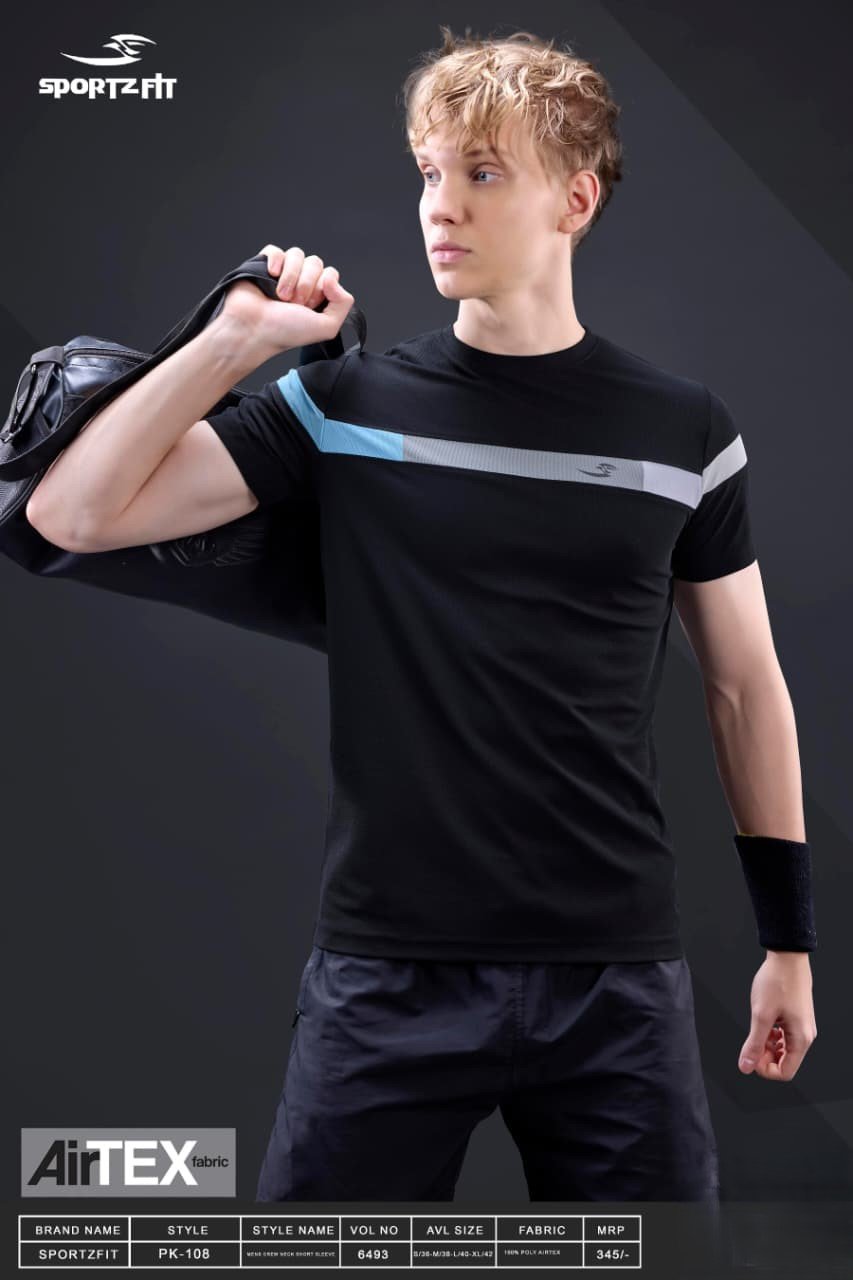 Men Round Neck T-Shirt  | Black | XL |  SBT54